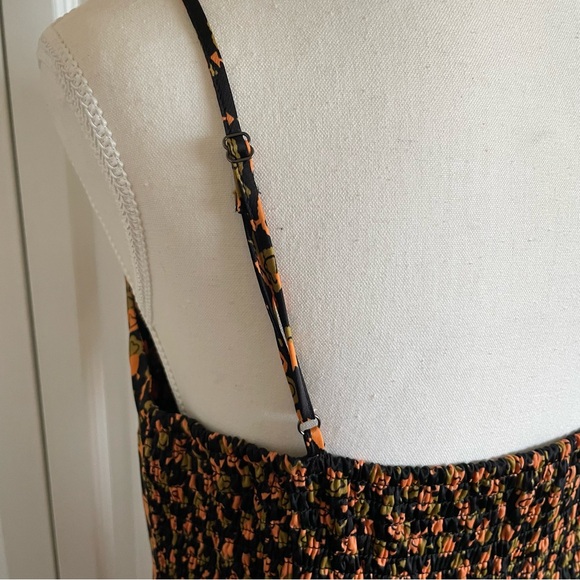 UO Mariah Lace-Up Midi Slip Dress Women’s Ladies L Heart Print Smocked Romance - Picture 8 of 12